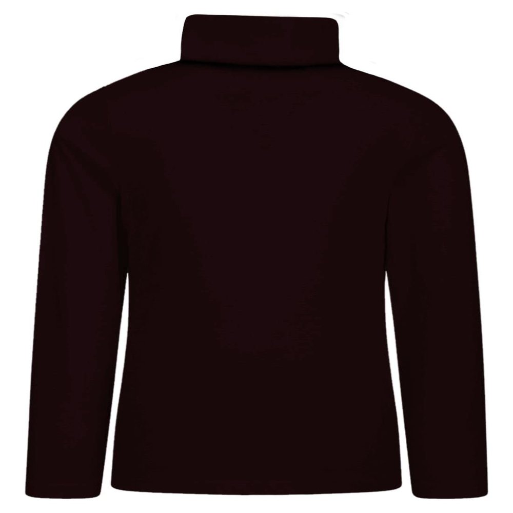 Girls Boys Turtle Polo Neck T-Shirt Kids Long Sleeve Plain Casual Basic Tee Top Brown