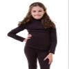 Girls Boys Turtle Polo Neck T-Shirt Kids Long Sleeve Plain Casual Basic Tee Top Brown view 2