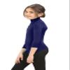 Girls Boys Turtle Polo Neck T-Shirt Kids Long Sleeve Plain Casual Basic Tee Top Navy view 2