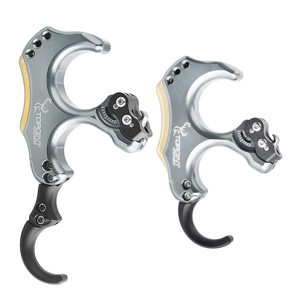 AMEYXGS Archery Back-Tension Release 3/4 Finger Bow Release aid Adjustable Stroke and Sensitivity (Gray)