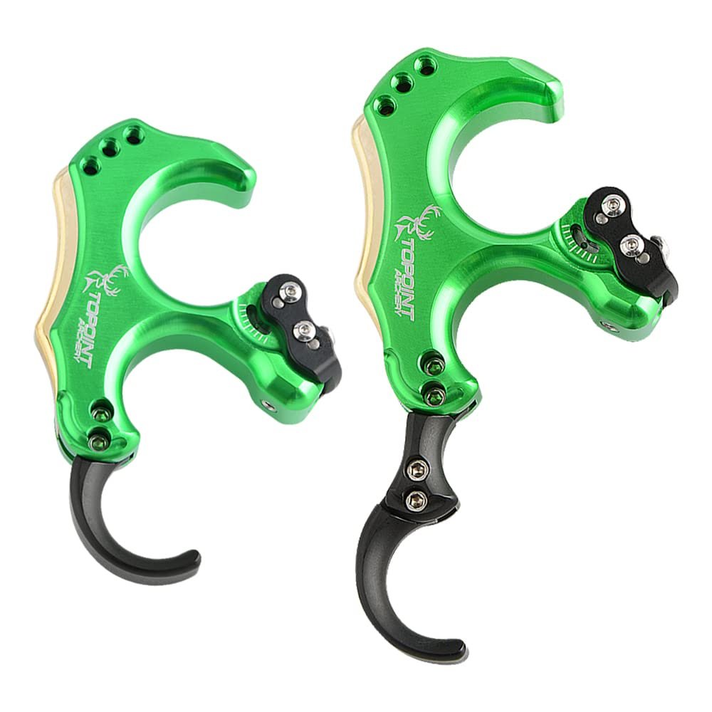 AMEYXGS Archery Back-Tension Release 3/4 Finger Bow Release aid Adjustable Stroke and Sensitivity (Green)