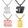AILIN Stainless Steel Custom Number Necklace With Name Personalized Back Engraving Inspirational Lucky Number Pendant Necklace Football Charm Sport Chain Jewelry Chiristmas Gifts For Son Men Athletes view 1