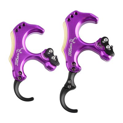 AMEYXGS Archery Back-Tension Release 3/4 Finger Bow Release aid Adjustable Stroke and Sensitivity (Purple)