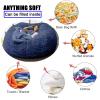 QAIOXINGXING Bean Bag Chair Cover, 7FT Giant Breathable and Comfortable for Adult Living Room Light Grey Big Round Soft Fluffy Faux Fur BeanBag Lazy Sofa (No Filler) 180X90cm view 3