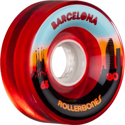 RollerBones Outdoor Roller Skate Wheels - Barcelona (65mm, 80a, Set of 8)