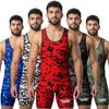 Exxact Sports Digital Camouflage Men's Wrestling Singlet, High-Performance Powerlifting Singlet, Wrestling Singlets for Men (AL, Red Camo) view 1