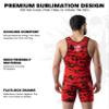 Exxact Sports Digital Camouflage Men's Wrestling Singlet, High-Performance Powerlifting Singlet, Wrestling Singlets for Men (AS, Red Camo) view 3