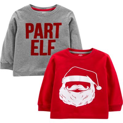 Simple Joys by Carter's Baby Boys' 2-Pack Christmas Long-Sleeve Tees