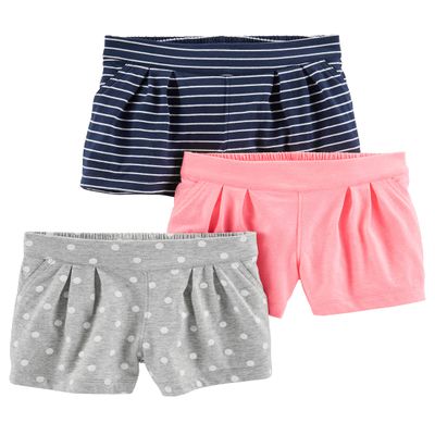 Simple Joys by Carter's Baby Girls' 3-Pack Knit Shorts
