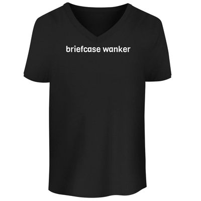 BH Cool Designs Briefcase Wanker - Men's Soft & Comfortable V-Neck T-Shirt, Black, X-Large