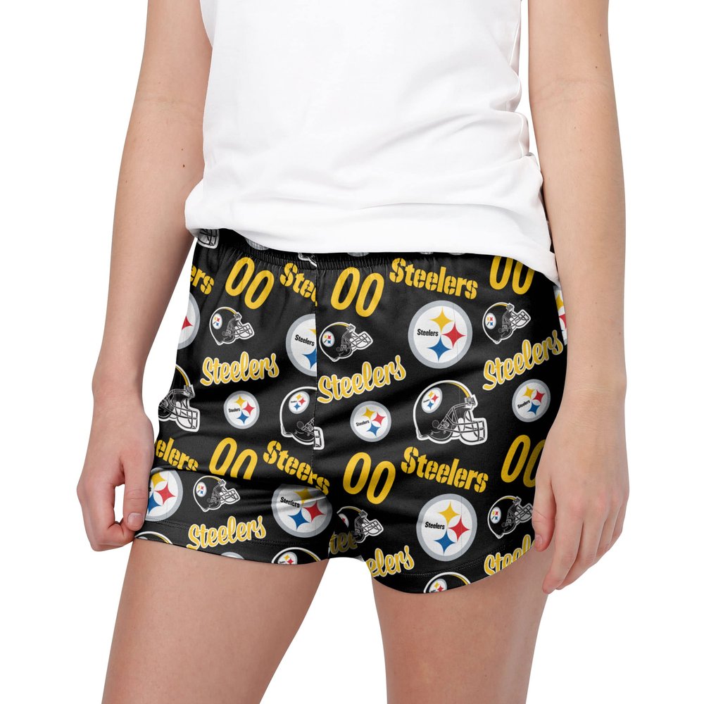 FOCO Pittsburgh Steelers NFL Womens Gameday Ready Lounge Shorts
