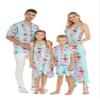 Matchable Family Hawaiian Luau Shirts, Pink Hibiscus Vine Turquoise, Dog, Size Small view 1