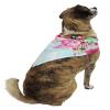 Matchable Family Hawaiian Luau Shirts, Pink Hibiscus Vine Turquoise, Dog, Size Small view 3