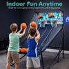 SereneLife Shootout Basketball Arcade Game - Dual Hoop Electronic Scorer, LED Display, 8 Game Modes, 5 Balls, Pump & Foldable Frame  Indoor Sport Fun for Kids, Teens & Family Game Nights view 2