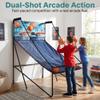 SereneLife Shootout Basketball Arcade Game - Dual Hoop Electronic Scorer, LED Display, 8 Game Modes, 5 Balls, Pump & Foldable Frame  Indoor Sport Fun for Kids, Teens & Family Game Nights view 3