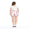 Matchable Family Hawaiian Luau Elasitc Waist Shorts with Pockets, Pink Hibiscus Vine White, Women, Large view 3