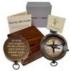 Baptism Confirmation Compass Engraved with Joshua 1:9 Bible Verse in Wooden Box | Religious Inspirational Gift for Catholic Christian Boys Teens from Parents or Grandparents | Pastor Appreciation Gift view 1