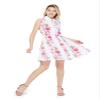 Matchable Family Hawaiian Luau Shirt Dress, Pink Hibiscus Vine White, Women, Large view 2