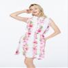 Matchable Family Hawaiian Luau Shirt Dress, Pink Hibiscus Vine White, Women, Large view 4