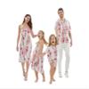 Matchable Family Hawaiian Luau Shirts, Pink Hibiscus Vine White, Scrunchies, One Size view 1