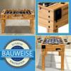 SereneLife 48in Competition Sized Foosball Table - Height Adjustable Arcade Soccer Set for Home, Game Room, Man Cave - Includes 2 Balls & 2 Fold-Out Cup Holders, Natural view 4