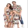 Matchable Family Hawaiian Luau Shirts, Neon Sunset Pink, Scrunchies, One Size view 1