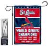 Cardinals 11 Time Champions Garden Flag with Stand Holder Flagpole view 1