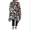 Angie womens Angie Women's Printed Kimono Transitional Jacket, Black-tan, One Size US view 2