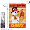 Chiefs Season Greetings Snow Garden Flag and Stand Pole Holder Mount view 2