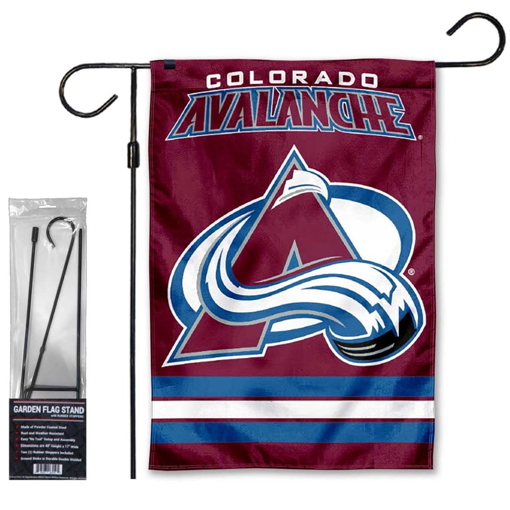 Colorado Avalanche Garden Flag and Pole Stand Mount Holder