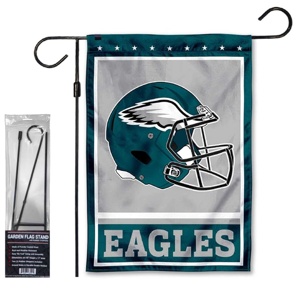 Eagles Helmet Garden Flag and Stand Pole Holder Mount