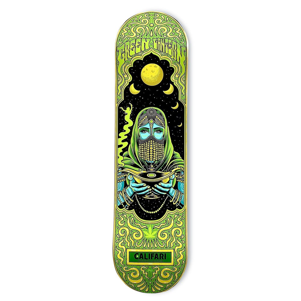 Califari Green Lantern Skateboard Deck - 32" Maplewood Deck Art Decoration - Ready for Wall Mount or Just Add Trucks & Wheels