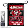 49ers 5 Time Champions Garden Flag and Stand Pole Holder Mount view 2