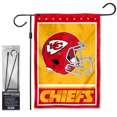 Chiefs Helmet Garden Flag and Stand Pole Holder Mount