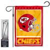 Chiefs Helmet Garden Flag and Stand Pole Holder Mount view 1