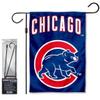 Chicago Baseball Walking Bear Garden Flag with Stand Holder Flagpole view 1