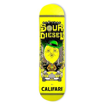 Califari's New York Sour Diesel Skateboard Deck - 32" Maplewood Deck with Califari Art Decoration - Ready for Wall Mount or Just Add Trucks & Wheels