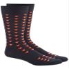 Bar III Mens Tiled Heart Printed Arch Support Crew Socks Black 10-13 view 1