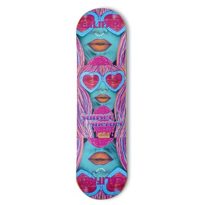 Califari's Sunset Sherbert Skateboard Deck - 32" Maplewood Deck with Califari Art Decoration - Ready for Wall Mount or Just Add Trucks & Wheels