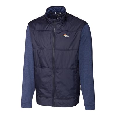 Cutter & Buck Men's Navy Denver Broncos Stealth Big & Tall Full-Zip Jacket