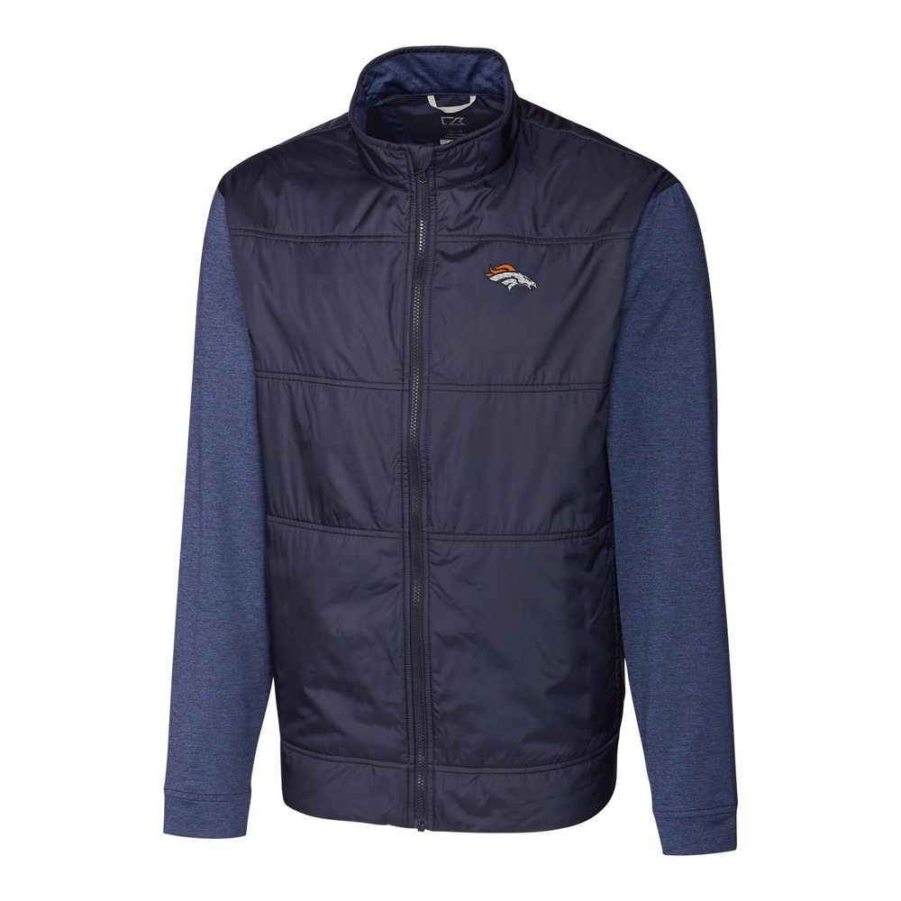 Cutter & Buck Men's Navy Denver Broncos Stealth Big & Tall Full-Zip Jacket