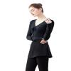 Daydance Cotton Black Women Bolero Shrug Crop Top V-Neck Ballet Sweaters with Thumb Holes, Long Sleeve view 1
