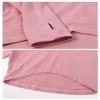 Daydance Cotton V-Neck Women Ballet Sweater Athletic Crop Top Shirts for Workout with Thumb Hole Pink, Long Sleeve view 4