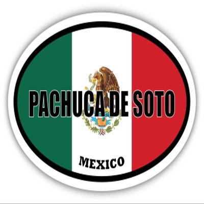 Pachuca de Soto Mexico Flag Oval Decal Vinyl Bumper Sticker 3x5 inches