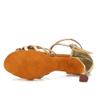 SWDZM Women's Latin Dance Shoes Satin Ballroom Salsa Performence Practice Dance Shoes,Heel-7CM,EM213 Gold 9 US view 4