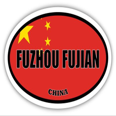 Fuzhou Fujian China Flag Oval Decal Vinyl Bumper Sticker 3x5 inches