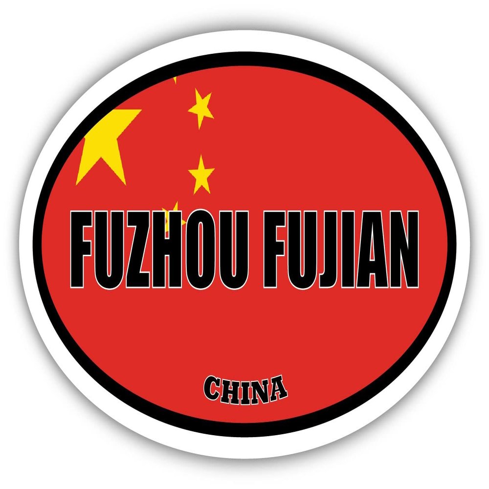 Fuzhou Fujian China Flag Oval Decal Vinyl Bumper Sticker 3x5 inches
