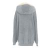 NaRHbrg Women Fleece Hooded Jacket Full Zip Sherpa Jackets Faux Fur Coat Winter Hooded Overcoat Outwears For Warm Winter view 4