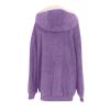 NaRHbrg Women Fleece Hooded Jacket Full Zip Sherpa Jackets Faux Fur Coat Winter Hooded Overcoat Outwears For Warm Winter view 4
