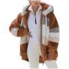 NaRHbrg Women Fleece Hooded Jacket Full Zip Sherpa Jackets Faux Fur Coat Winter Hooded Overcoat Outwears For Warm Winter view 1